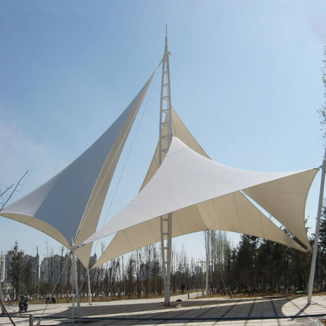 200-500㎡ Rainproof Fireproof Flame Retardant Gas Station Membrane Structure Canopy na may Pagkakabit at Transportasyon