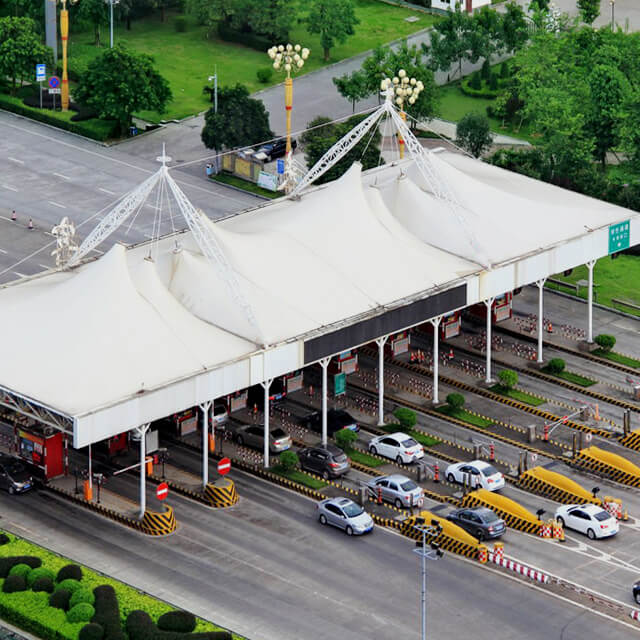 200-500㎡ Regnt&auml;t, brands&auml;ker flamskyddad bensinstations membranstruktur med installation och transport