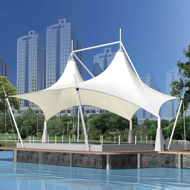 200-500㎡ Rainproof Fireproof Flame Retardant Gas Station Membrane Structure Canopy na may Pagkakabit at Transportasyon