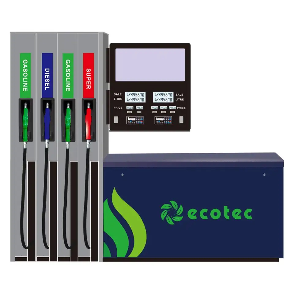 Ecotec FC366 จอแสดงผล LCD ตู้จ่ายน้ำมันหัวฉีดเดี่ยวและคู่ Max 8 แบบกำหนดเองสำหรับขาย