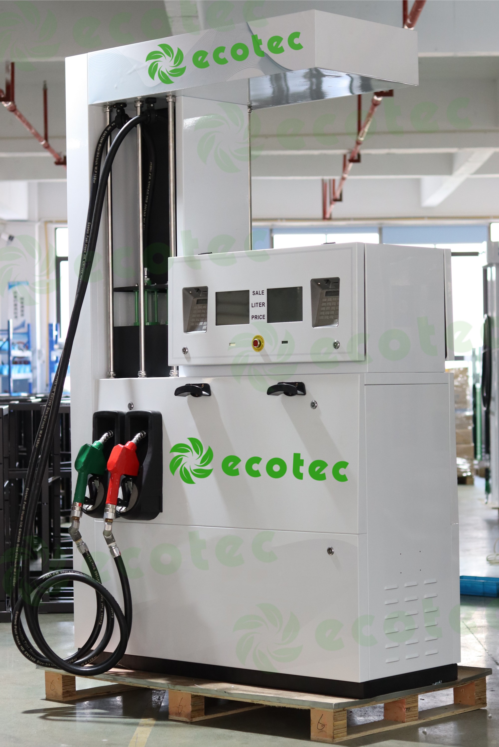 Ecotec Duplex Fuel Pump quattuor Flowmeter Quattuor Nozzle Quattuor Ostentationem Quatuor Cantiones Fuel Dispensator 380V For Sale