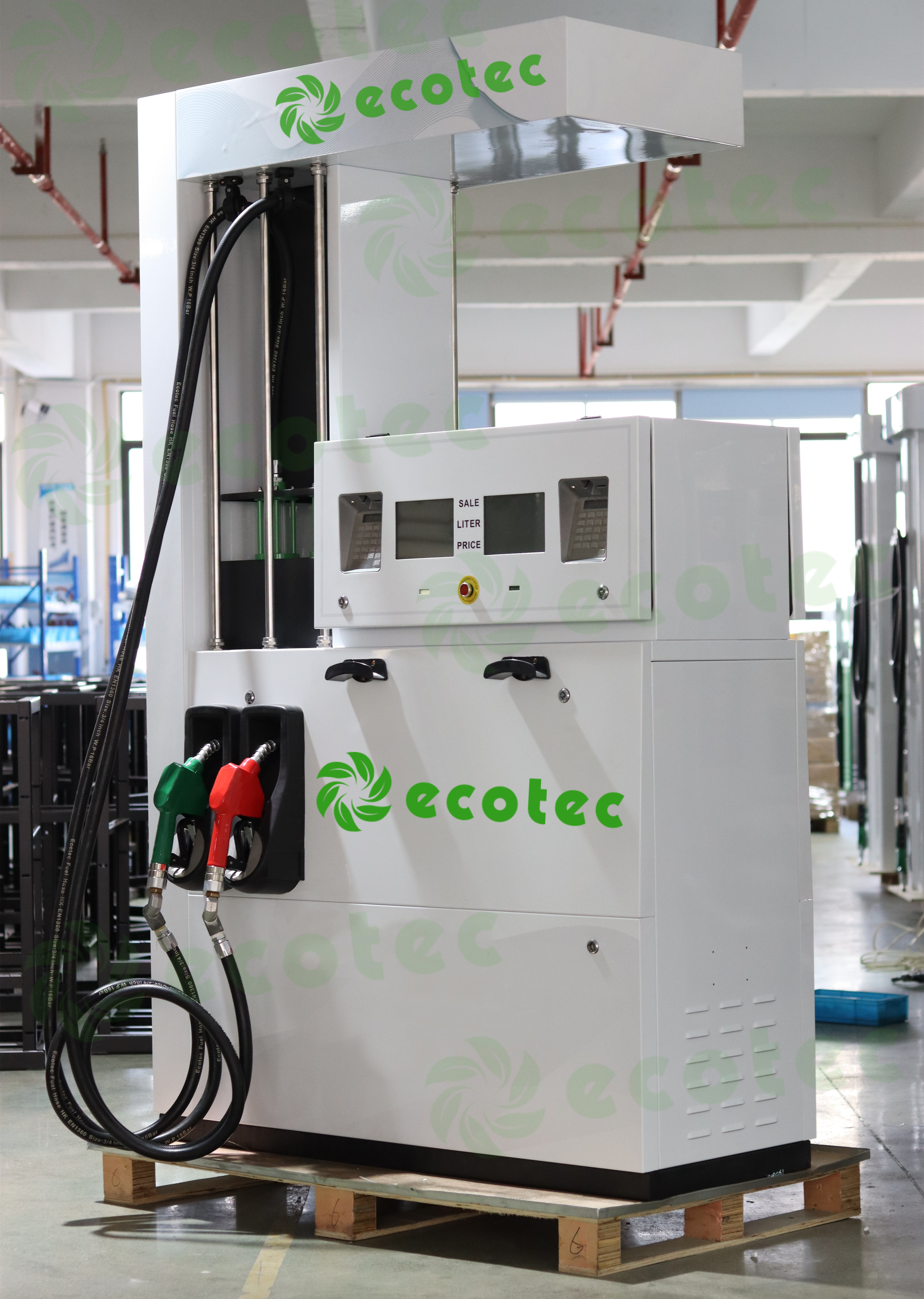 Ecotec Duplex Fuel Pump quattuor Flowmeter Quattuor Nozzle Quattuor Ostentationem Quatuor Cantiones Fuel Dispensator 380V For Sale