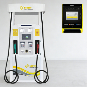 Dispensador de combustible de autoservicio con boquillas dobles de aluminio Ecotec, bomba inteligente Nayax POS, caudal de 45L/MIN, certificado ISO