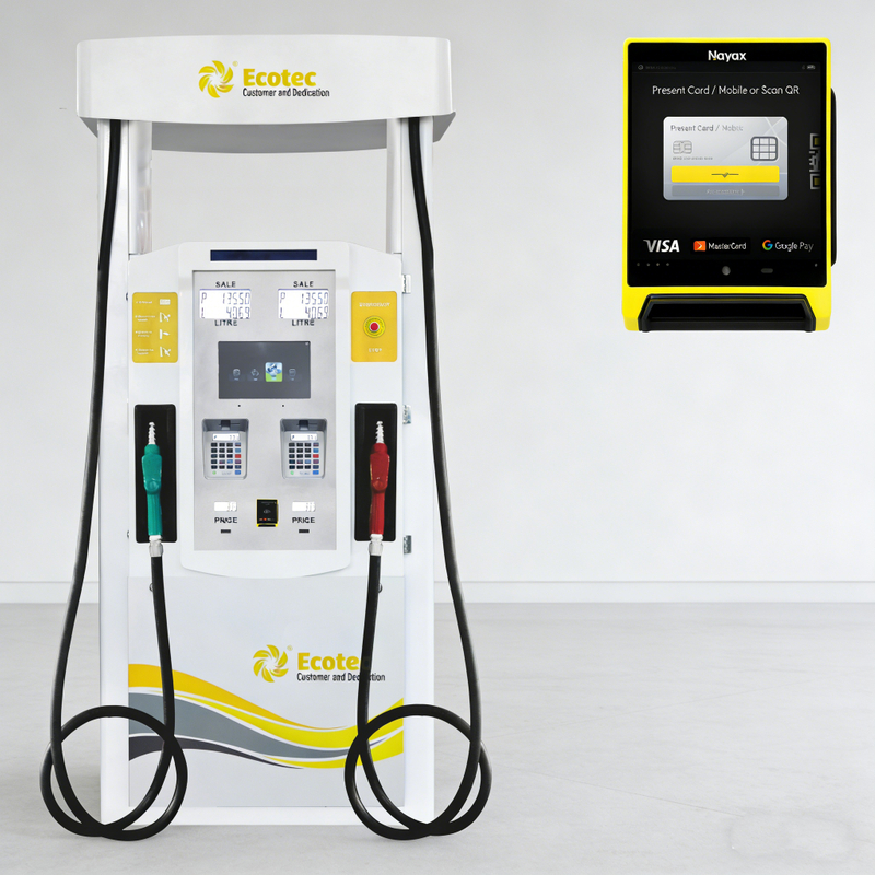 Ecotec aluminium dobbeltdyser selvbetjening br&aelig;ndstofdispenser Nayax POS Smart Pump 45L/MIN Flowhastighed ISO-certificeret