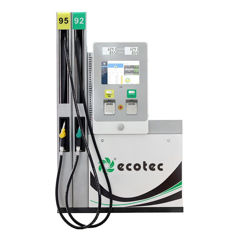 Distribuidor de combust&iacute;vel de quatro bicos Ecotec com TV de m&iacute;dia de duas unidades para posto de gasolina FD244